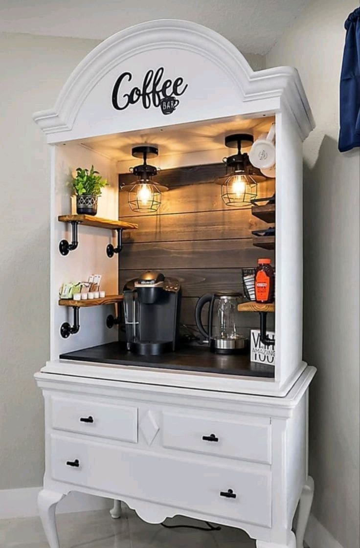 40 Coffee Bar Ideas to Espresso Your Style at Home 17 40 Coffee Bar Ideas to Espresso Your Style at Home c5b6a7f02c53466c462a18f13d36c9e2 coffee bar ideas