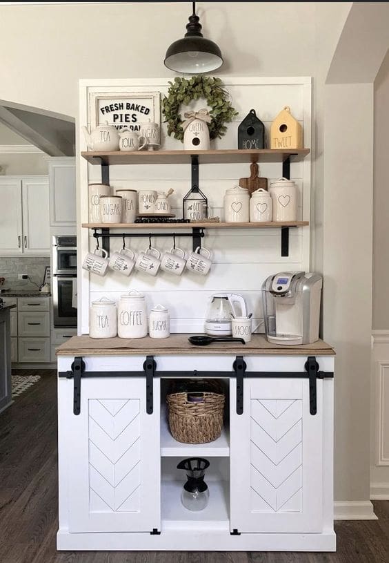 40 Coffee Bar Ideas to Espresso Your Style at Home 39 40 Coffee Bar Ideas to Espresso Your Style at Home d072418f4c1ff0577c1b12db1652f8b0 coffee bar ideas