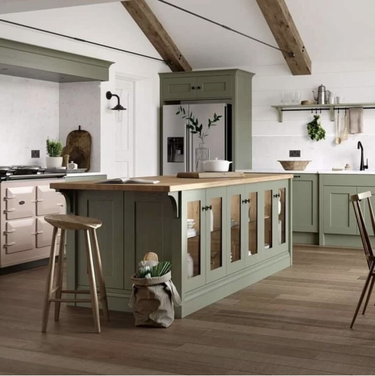 34 Beautiful Sage Green Kitchen Design Ideas to Inspire You 12 34 Beautiful Sage Green Kitchen Design Ideas to Inspire You Glass Sage Green Kitchen Island