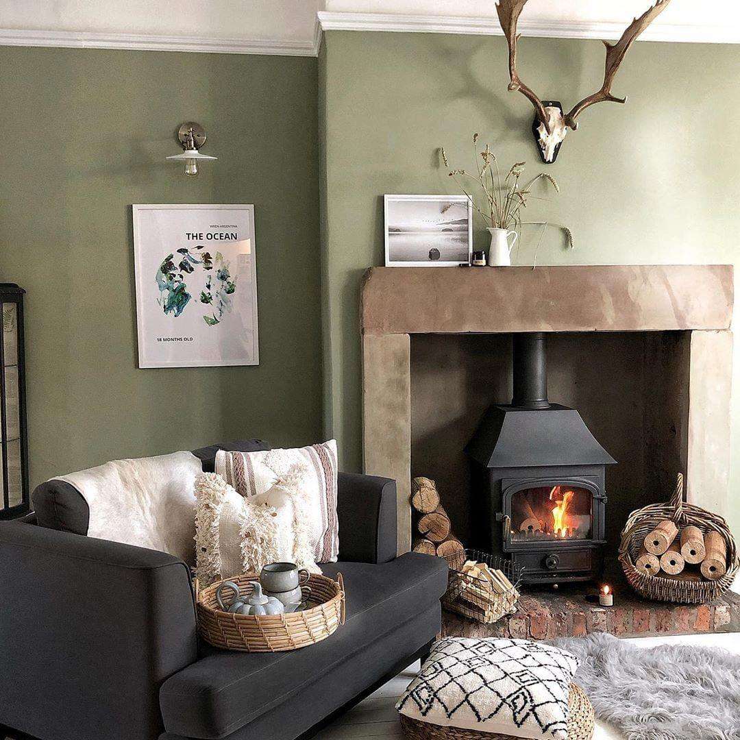 40 Best Sage Green Living Room Ideas to Inspire You 101 40 Best Sage Green Living Room Ideas to Inspire You lichen livingroom farrowball Sage Green Living Room