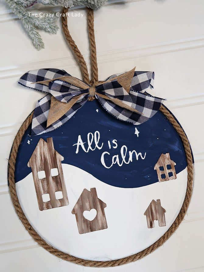 32 Best Winter Craft Ideas for Adults to Try This Season 86 32 Best Winter Craft Ideas for Adults to Try This Season Winter Pizza Pan Door Hanger 1 Winter Craft Ideas for Adults