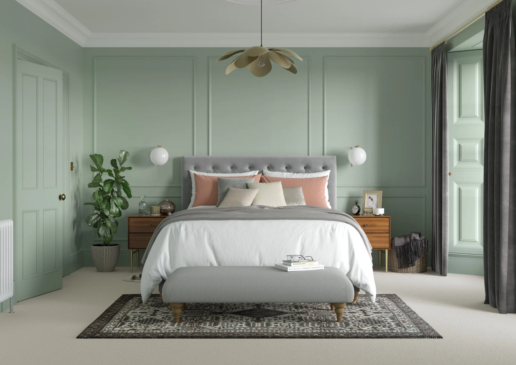 45 Elegant Sage Green Bedroom Ideas for a Soothing Ambiance 113 45 Elegant Sage Green Bedroom Ideas for a Soothing Ambiance Sage Green Bedroom Wall and Doors