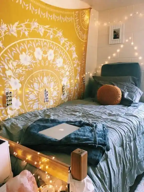 29 Insanely Cute Teen Girl Bedroom Ideas You'll Love 70 29 Insanely Cute Teen Girl Bedroom Ideas You'll Love yellow tapestry cute dorm room ideas Teen Girl Bedroom Ideas